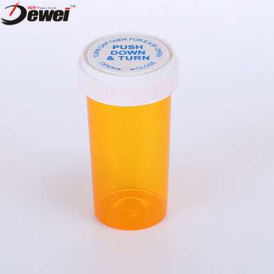 Child Resistant Reversible Cap Plastic Vials Plastic Pill Bottles  Pill Bottle Packaging