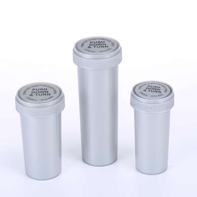 Dispensary Supply Reversible Cap Vials,Reversible Cap Vials Metallic Silver