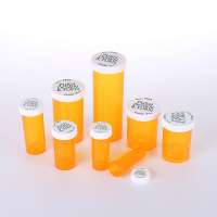 8/13/16/20/30/40/60DR Amber Customize Child Resistant Caps Plastic Medicine Pill Prescription Bottles Vials Containers