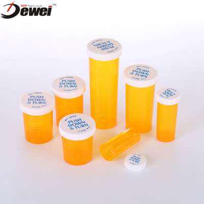 Customized  Pharmaceutical 100Ml Amber Clear Plastic Bottle Push Down Turn Vials